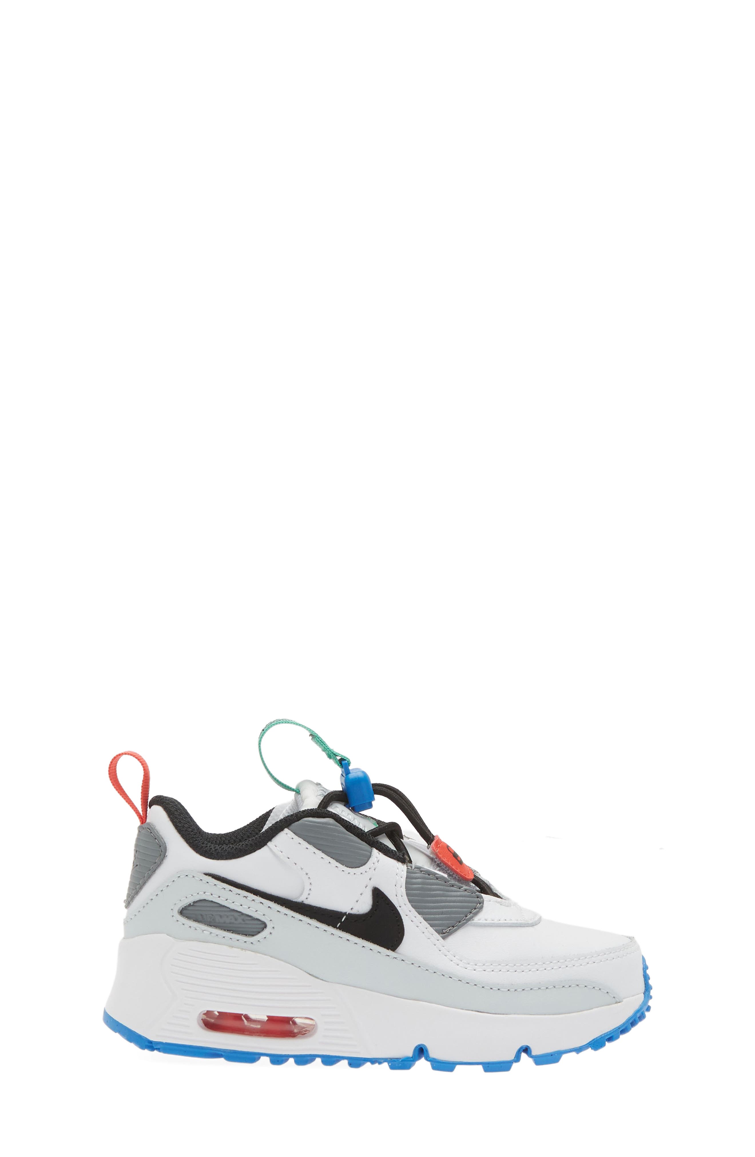 Kids' Air Max 90 Toggle Sneaker, Alternate, color, WHITE/ BLACK/ PLATINUM/ GREEN