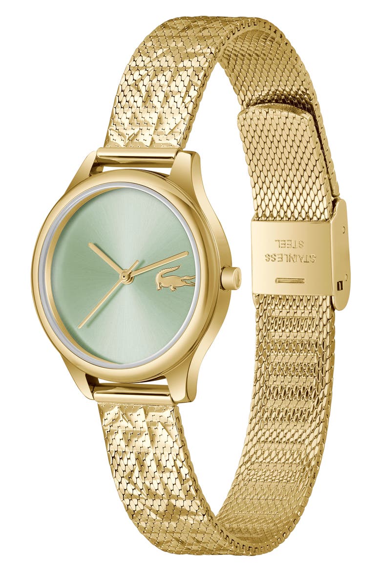 Mini Crocodelle Mesh Strap Watch, 28mm, Alternate, color, GOLD