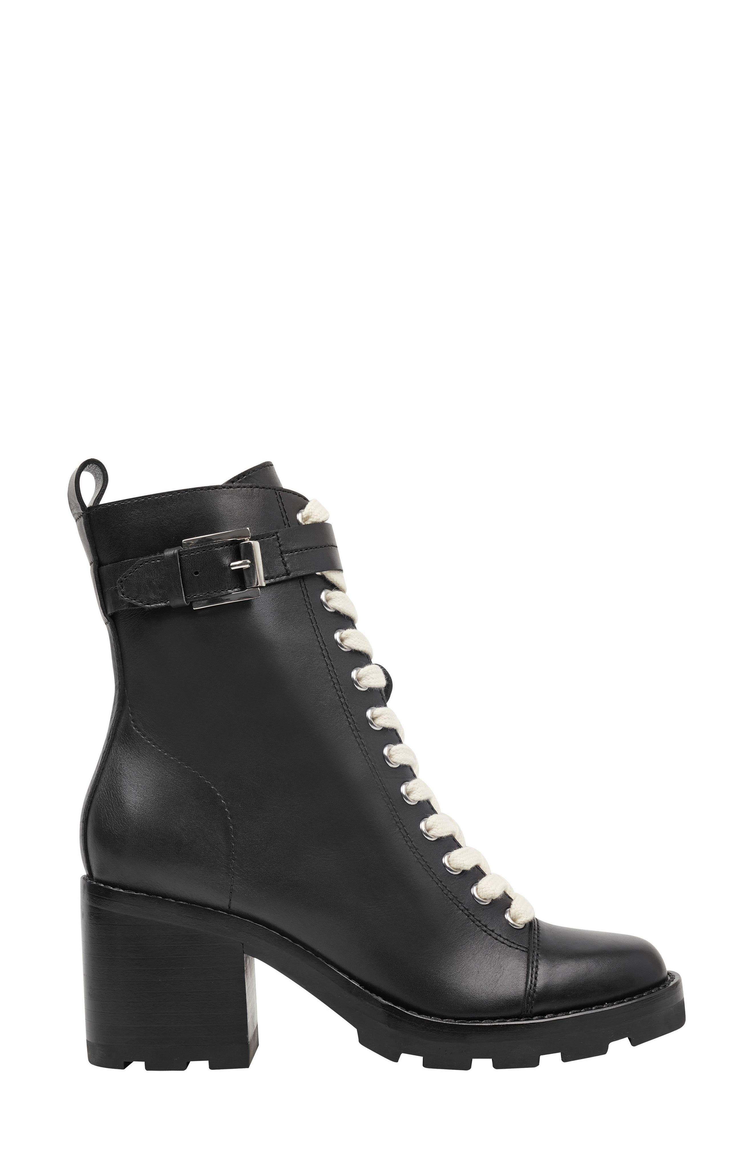 Waren Combat Boot, Alternate, color, BLACK LEATHER
