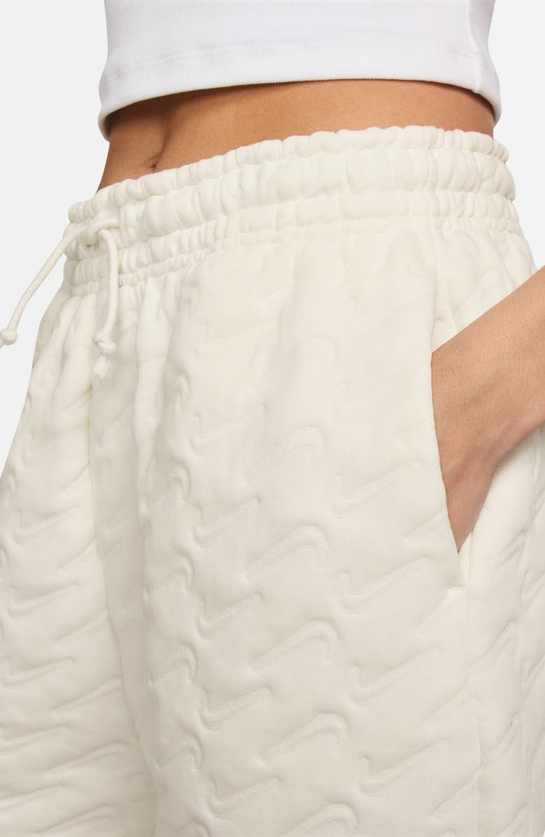 Nike Swoosh Jacquard Phoenix Fleece Joggers, Alternate, color, Sail/ Sand Drift