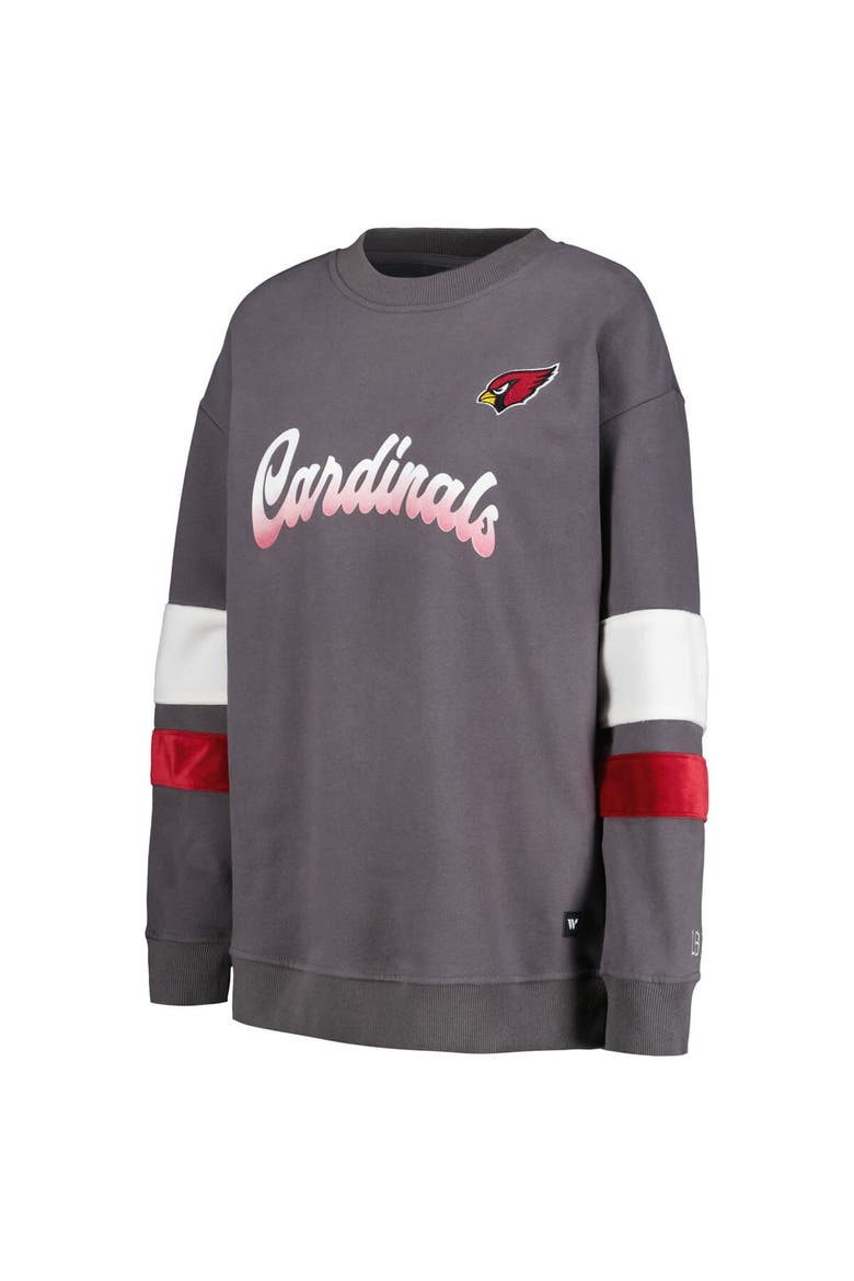 Women's The Wild Collective Charcoal Arizona Cardinals Fleece Pullover Sweatshirt, Alternate, color, Charcoal