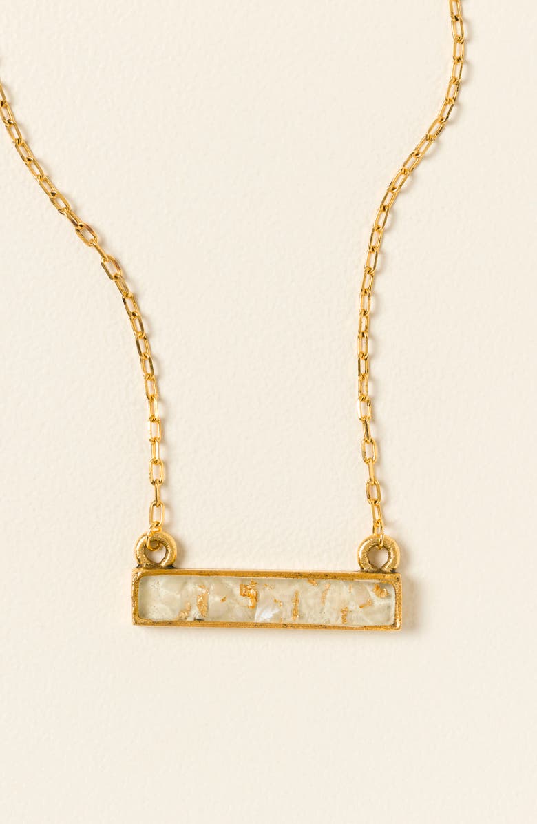 Uncommon Goods Flecks of Gold Birthstone Necklace, Main, color, April - White Topaz