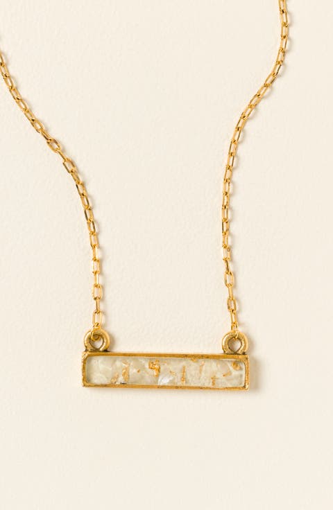 Flecks of Gold Birthstone Necklace