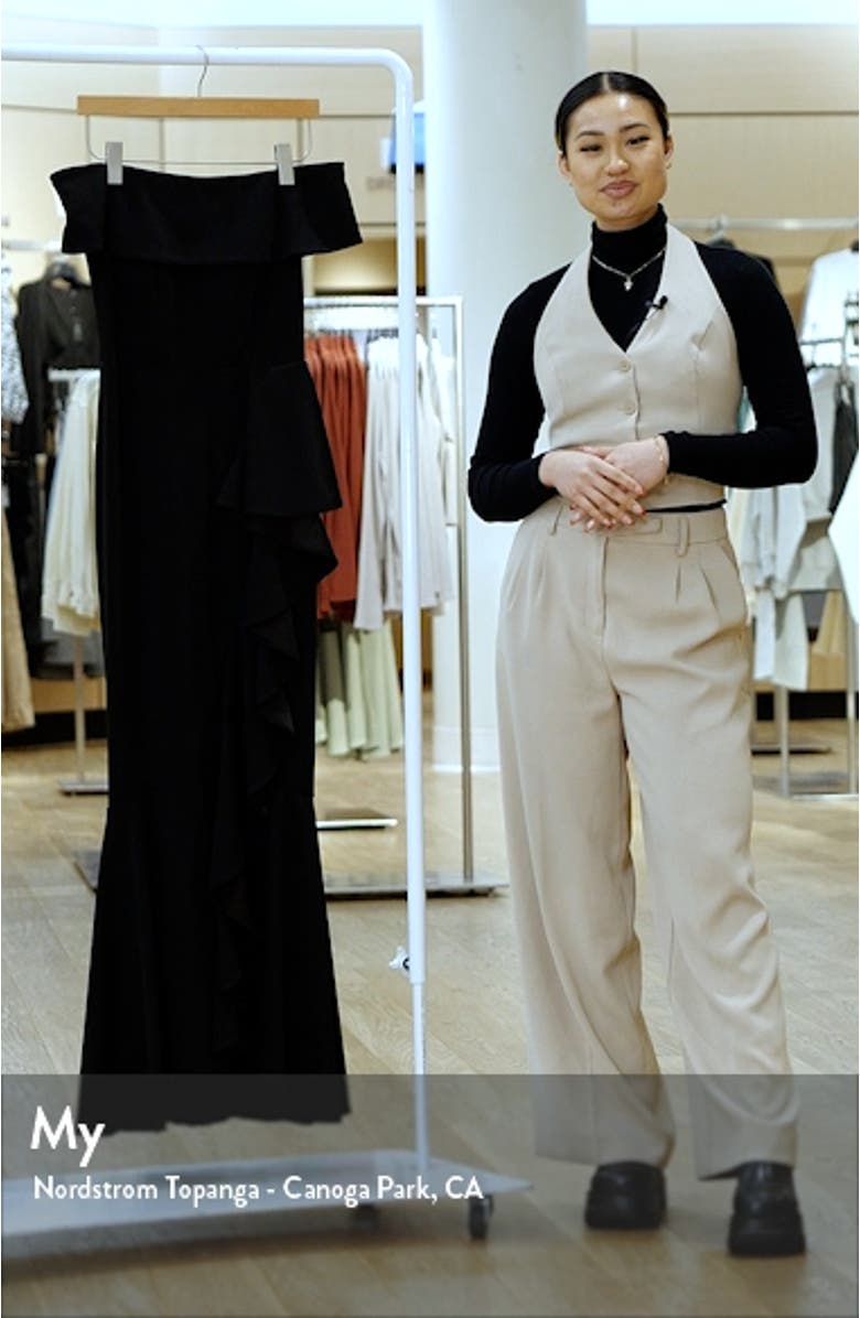 Cascade Ruffle Off the Shoulder Mermaid Gown, sales video thumbnail