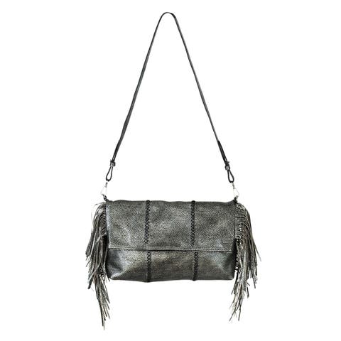 Large Fringe Leather Crossbody Messenger
