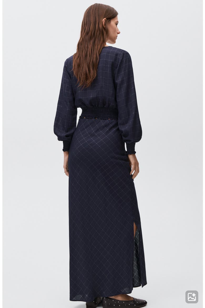 Metallic Plaid Maxi Skirt, Alternate, color, NAVY