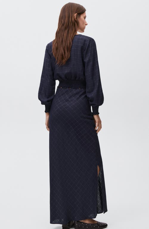 Mango Teen Metallic Plaid Maxi Skirt In Blue