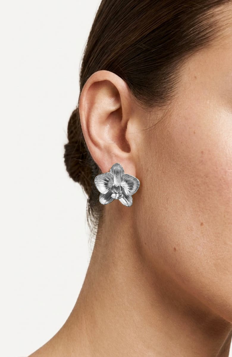 IMBER Orchid Flower Statement Stud Earrings, Alternate, color, 