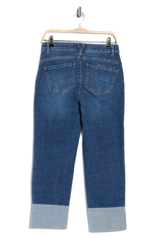Democracy Reverse Cuff Boyfriend Jeans In Blue