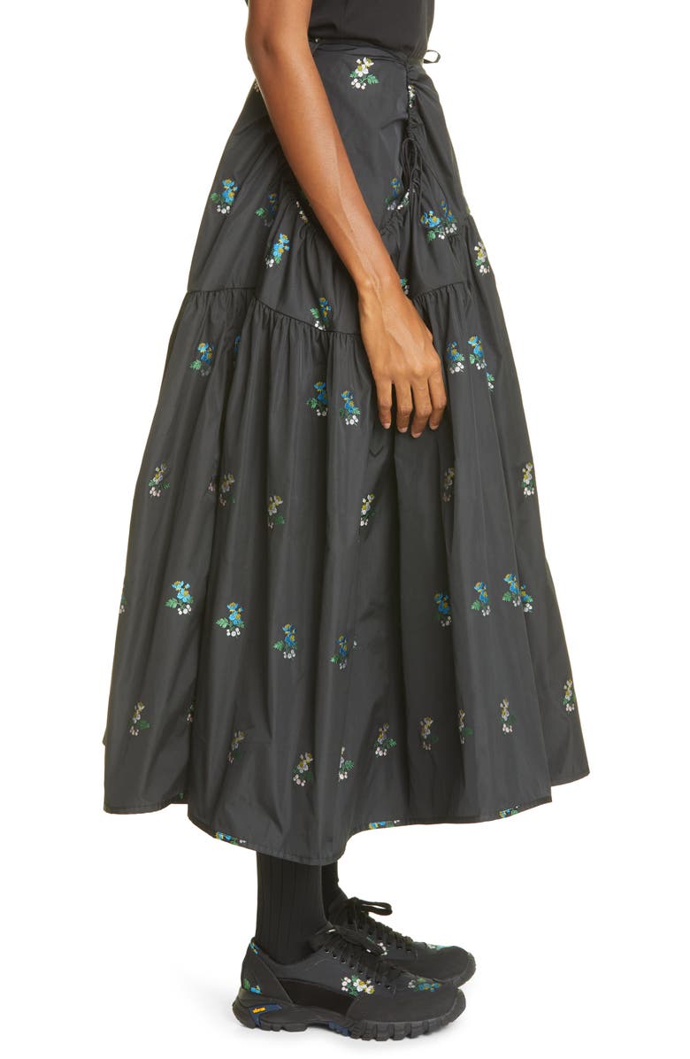 Cecilie Bahnsen Lilly Embroidered Midi Skirt, Alternate, color, 