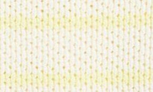 Wit & Wisdom Stripe Scallop Edge Short Sleeve Sweater In Ivory/sunny Lime