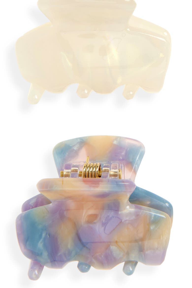 Assorted 6-Pack Mini Jaw Hair Clips, Alternate, color, IVRY/GREEN MULTI/ PURPLE MULTI
