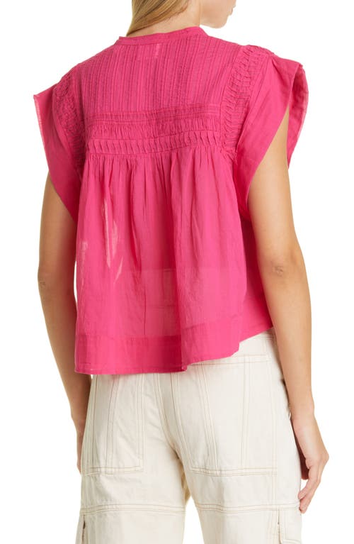 Isabel Marant Étoile Leaza-ga Pintuck Cotton Blouse In Pink