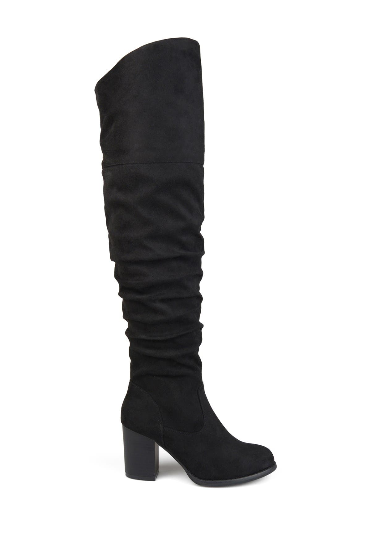 Journee Collection Kaison Wide Calf Ruched Tall Boot - Wide Calf, Alternate, color, Black