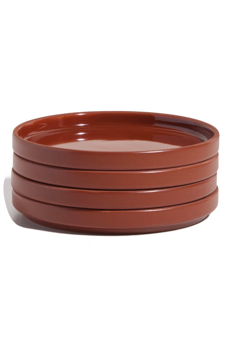 Set of 4 Dessert Plates, Main, color, TERRACOTTA