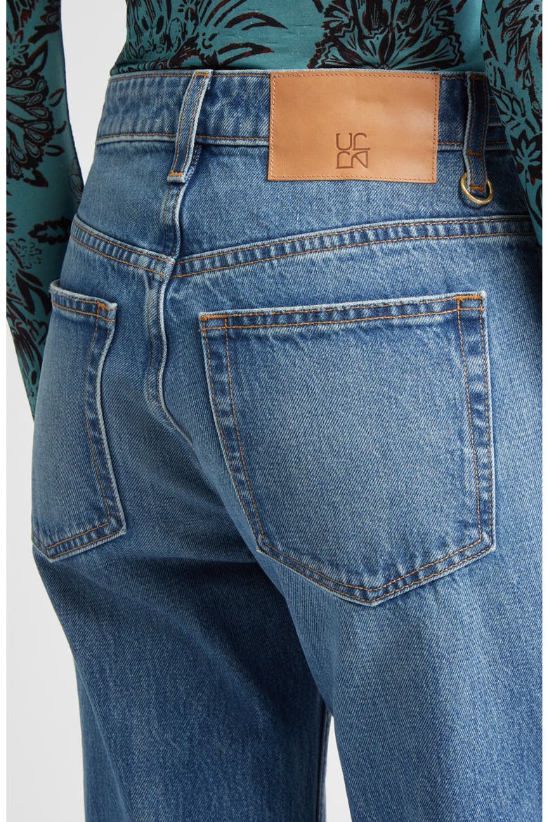 Agatha Mid Rise Straight Leg Jeans, Alternate, color, DANUBE