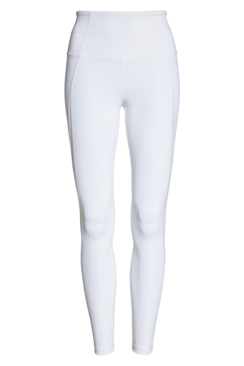 High Waist V-Back Ankle Leggings, Alternate, color, WHITE