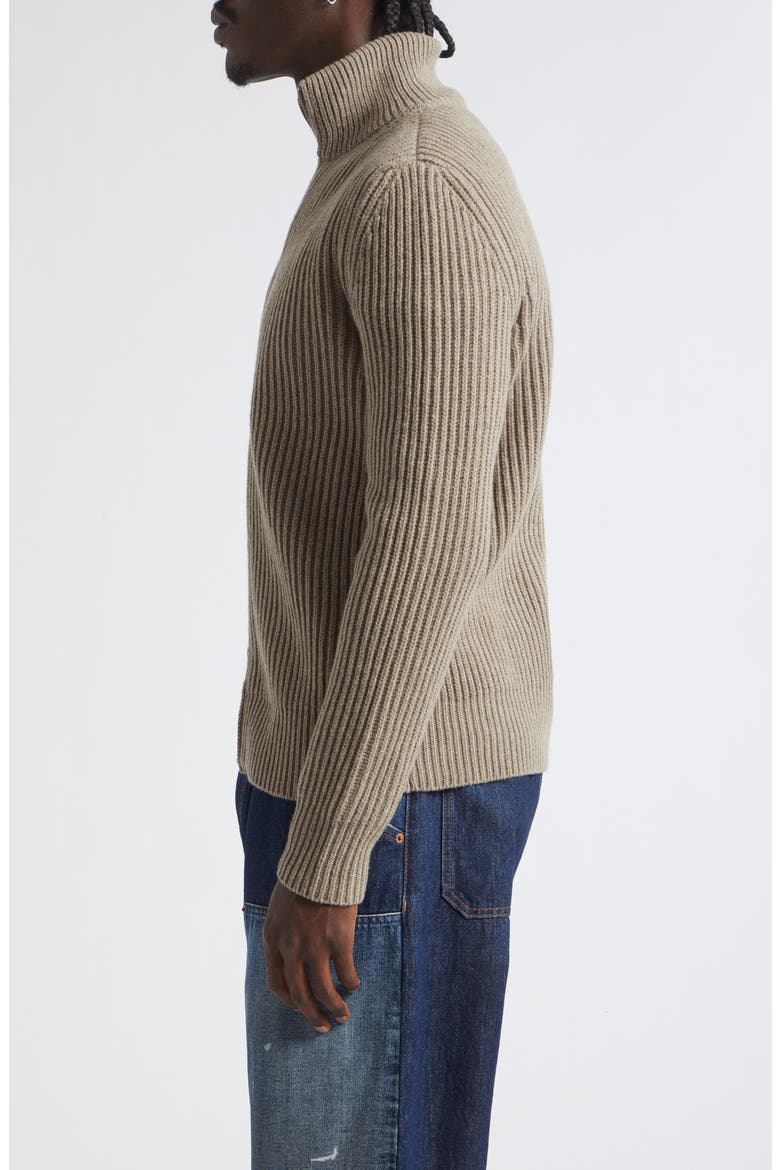 Wool Blend Rib Cardigan, Alternate, color, BEIGE MELANGE