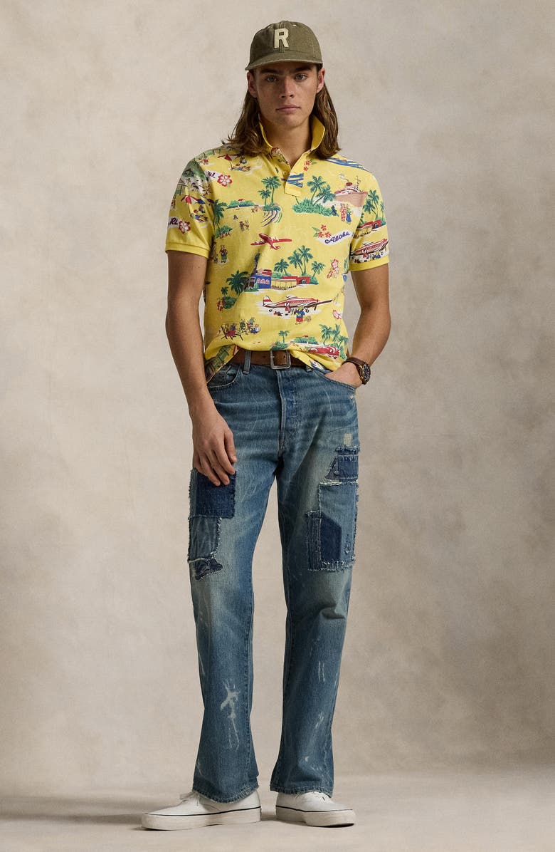 Polo Ralph Lauren Aloha Print Classic Fit Cotton Piqué Polo, Alternate, color, 