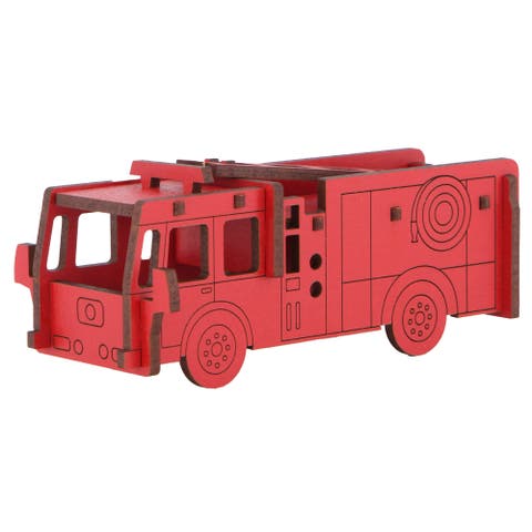 Woodlet, Medium Fire Engine, 3D Wooden Kitset, Ages 6+