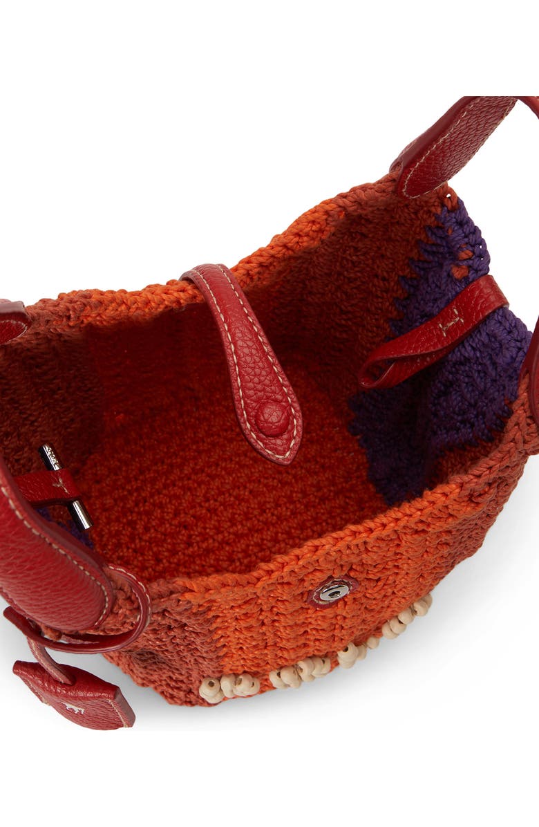 Polo Ralph Lauren Cord Crochet Logo Tote, Alternate, color, Cherry Multi Polo