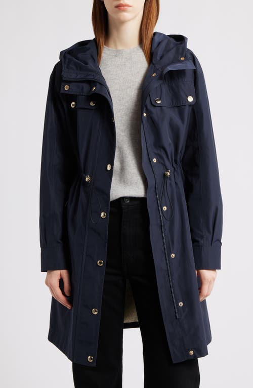 Michael Kors Foldover Hood Jacket In Blue