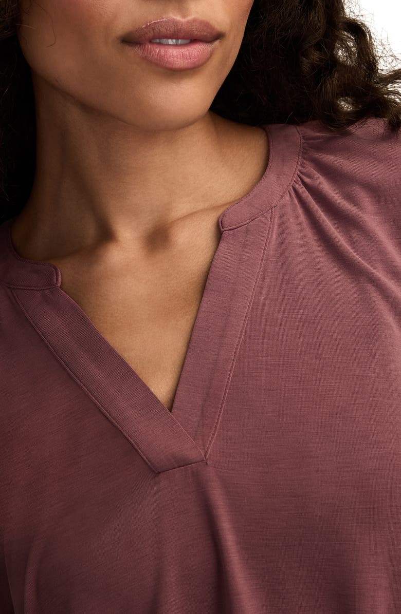 Lucky Brand Sandwash V-Neck Top, Alternate, color, Crushed Berry