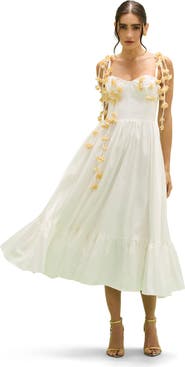PatBO Tricoline Lotus Midi Dress