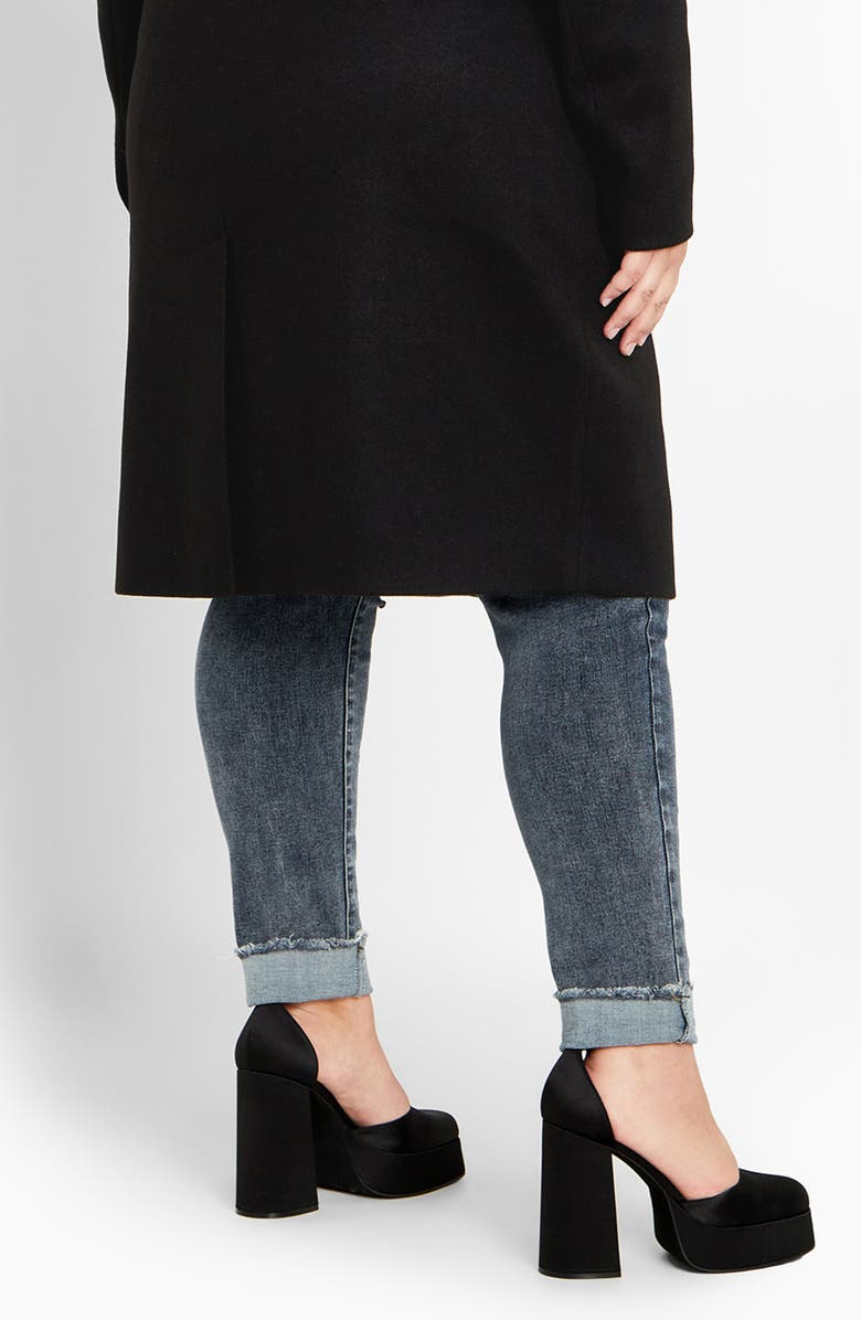 City Chic Callie Belted Coat, Alternate, color, Black