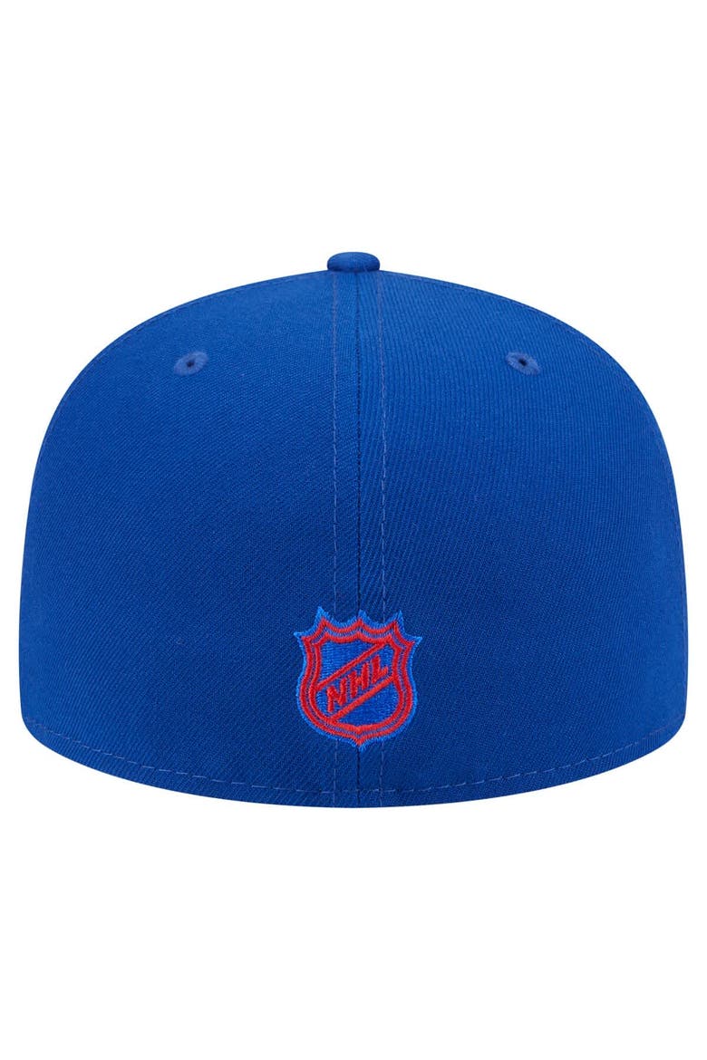 Men's New Era Blue New York Rangers Oversized Vintage Arch 59Fifty Fitted Hat, Alternate, color, Blue