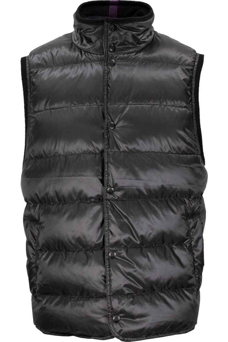 Jork Hybrid Puffer Merino Wool Sweater Vest, Main, color, Black