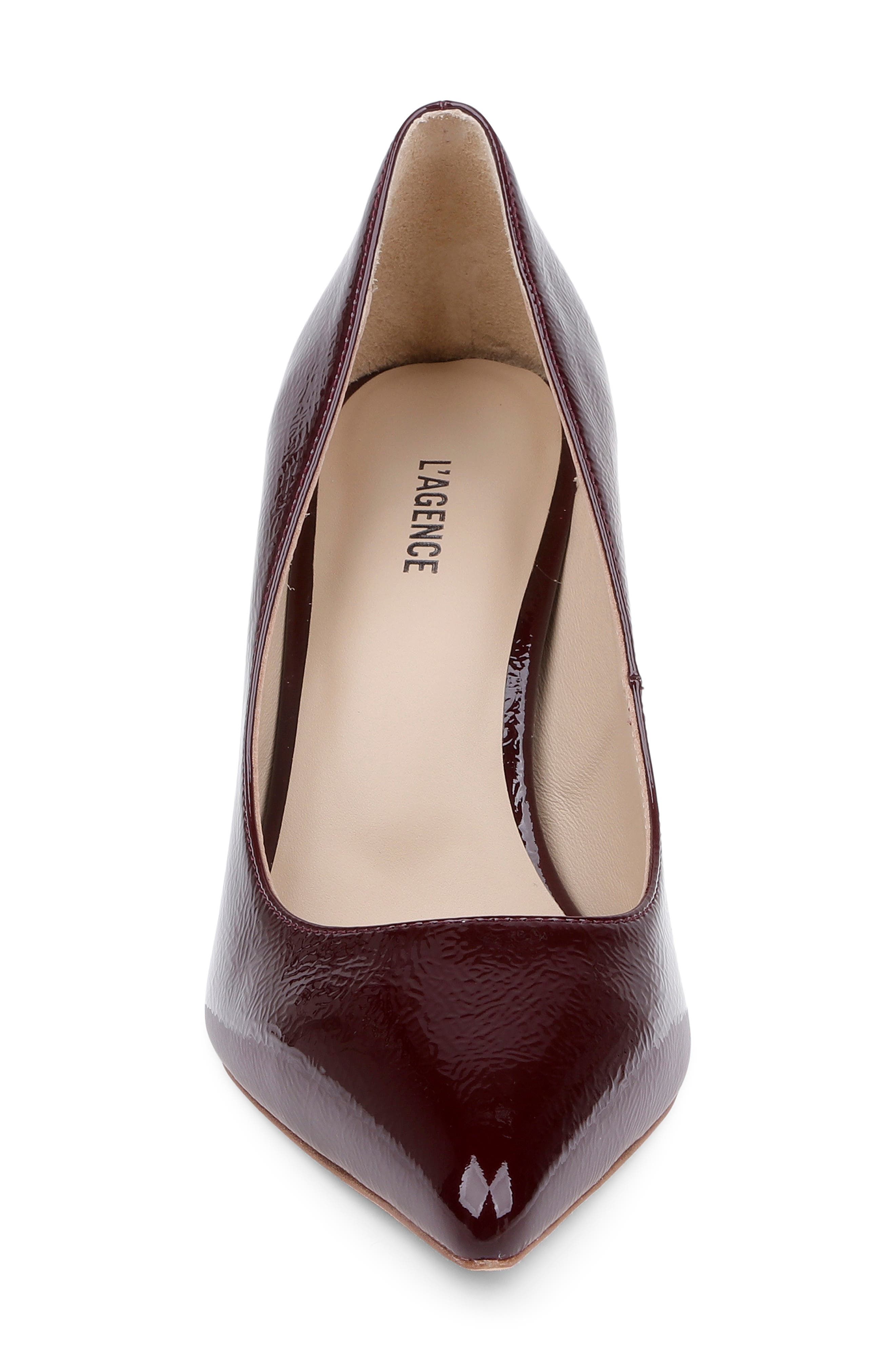 Maelle Snake Print Embossed Leather Pump, Alternate, color, WINE PATENT