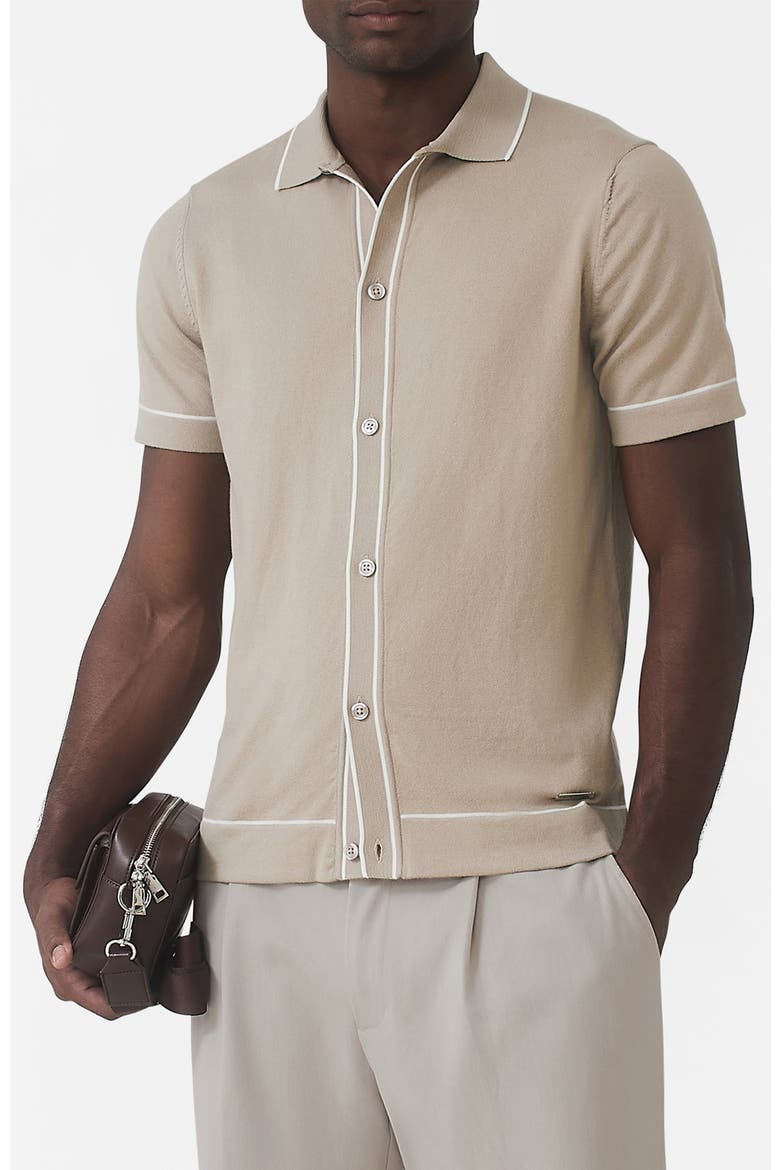Luciano Slim Knit Shirt, Alternate, color, Medium Beige