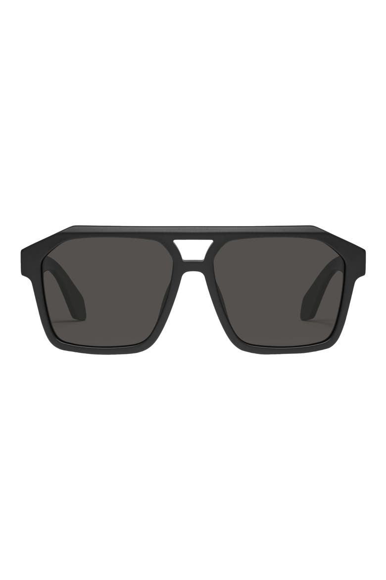 Soundcheck 57mm Polarized Aviator Sunglasses, Main, color, MATTE BLACK POLARIZED
