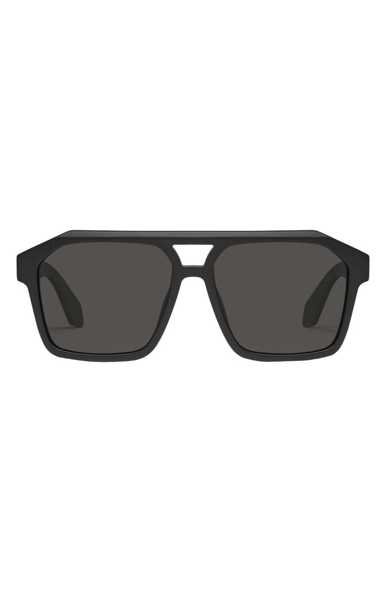 QUAY Soundcheck 57mm Polarized Aviator Sunglasses, Main, color,