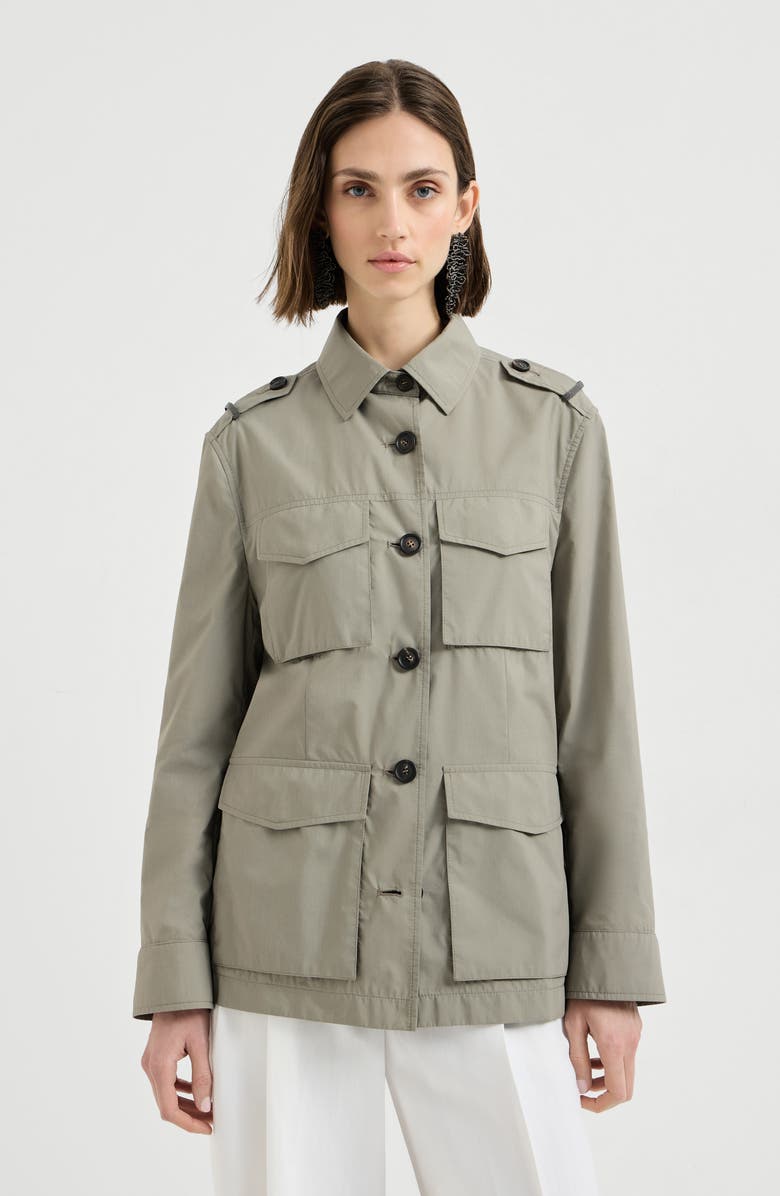 Brunello Cucinelli Outerwear with monili, Main, color, Khaki