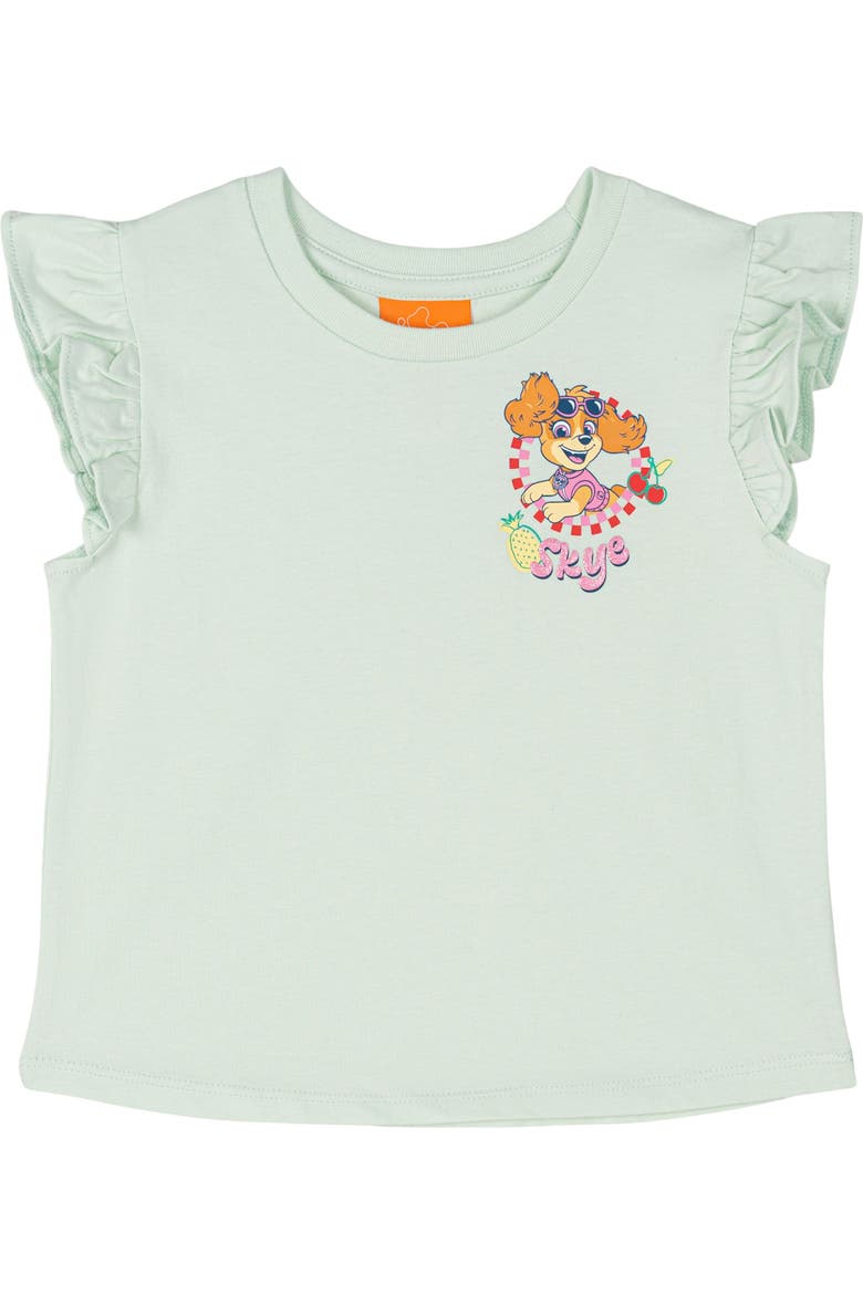 2-Piece Tee and Skort Set, Alternate, color, Mint Green Peach Skye