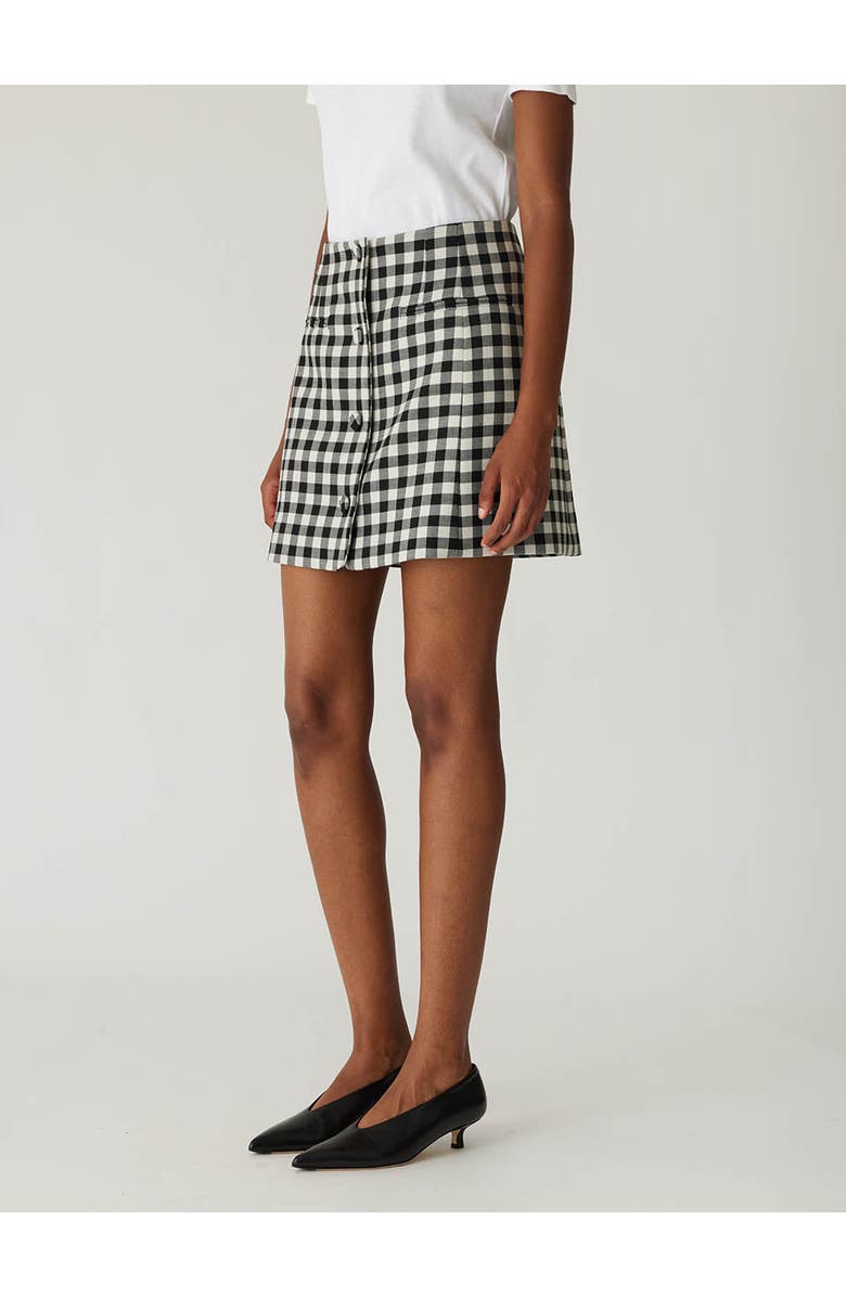 Rebecca Taylor Phillipa Check Button Front Skirt, Alternate, color, Black Combo