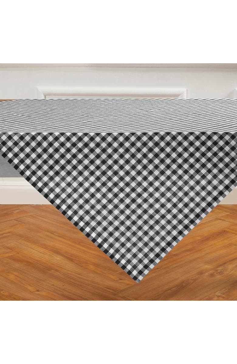 Solino Home Linen Table Throw - Gingham Check, 52" x 52", 52" x 52", Alternate, color, Black
