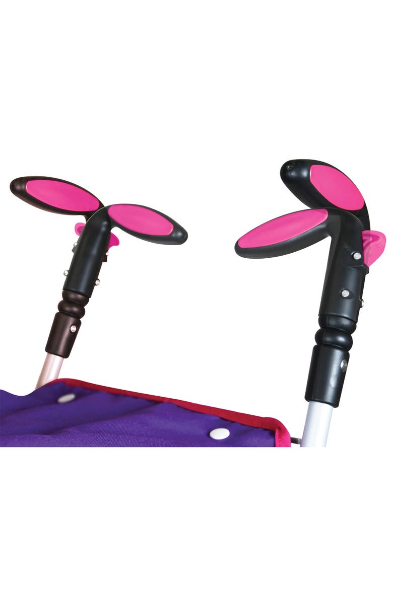 Deluxe Doll Stroller, Pink Purple Owl, Foldable Pushchair Accessory Toy, Alternate, color, Multicolored
