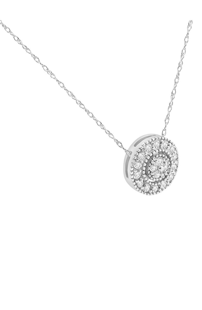 Bliss Diamond 1/4 ct Lab Grown Diamond Pave Halo Pendant Gold Womens Necklace, Alternate, color, 