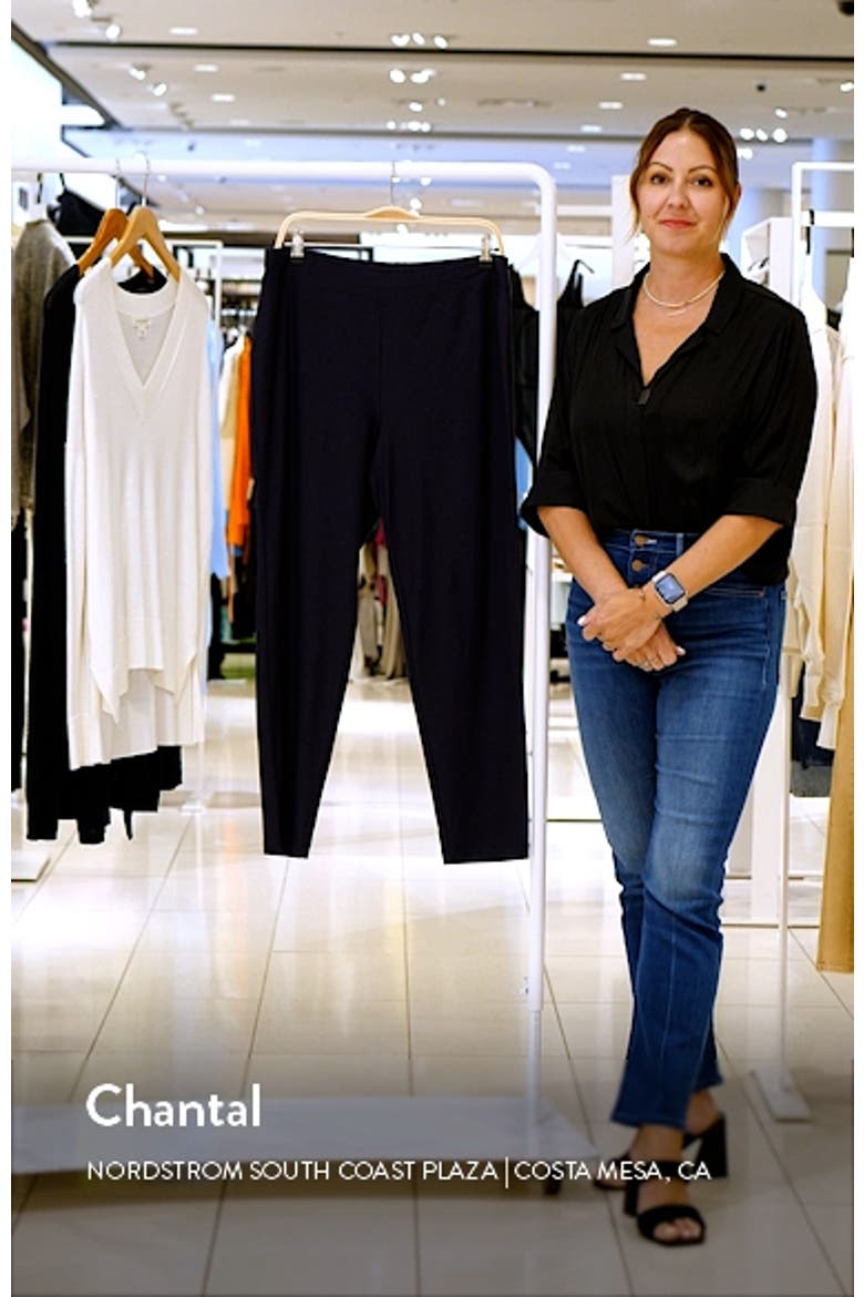 Slim Ankle Stretch Crepe Pants video