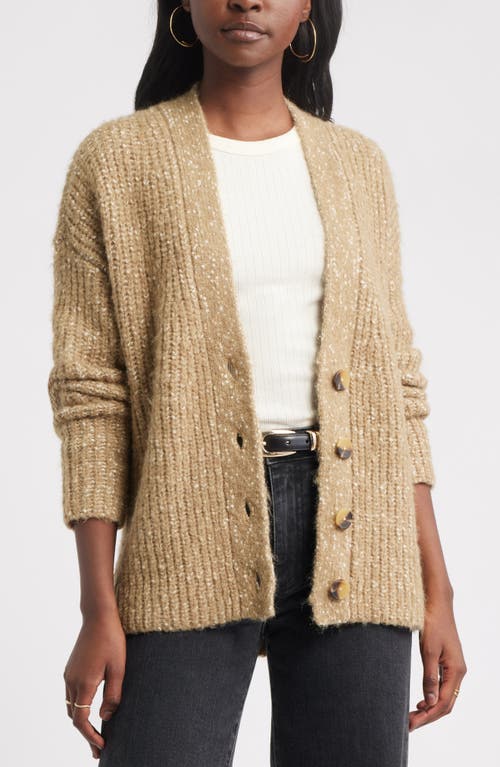 Treasure & Bond Oversize Slub Cashmere Cardigan In Neutral