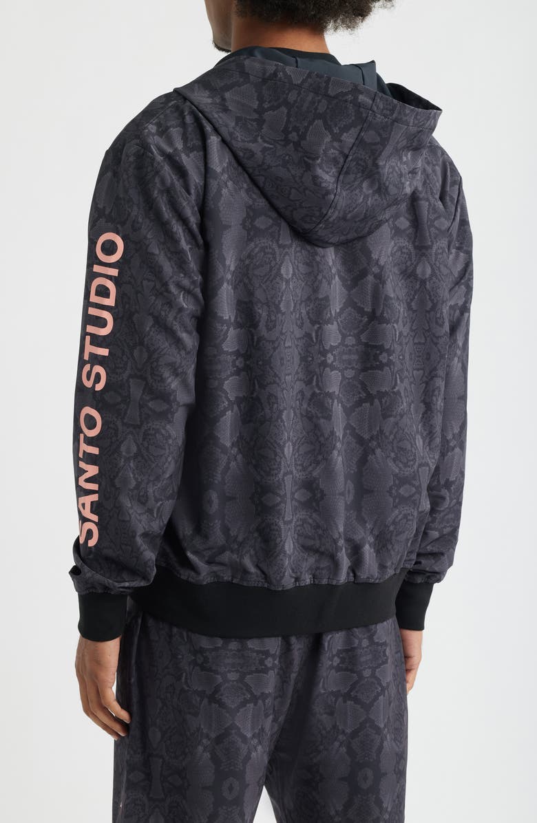 SANTO STUDIO Verona Tech Snakeskin Print Zip-Up Jacket, Alternate, color, Snakeskin
