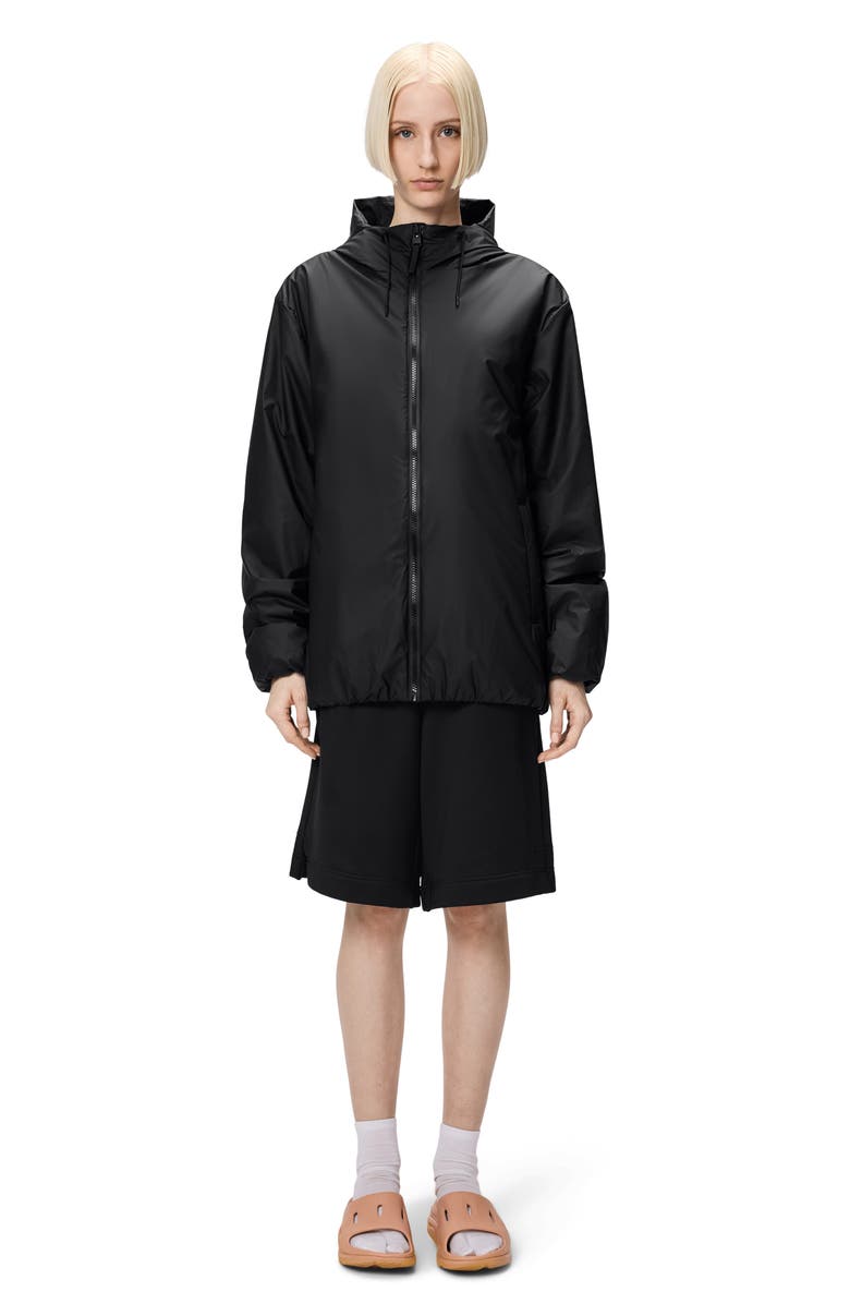 Rains Lohja Insulated Rain Jacket, Alternate, color, Black