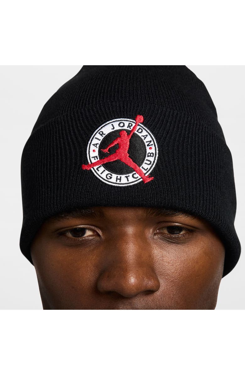 Jordan Flight Club Peak Beanie, Alternate, color, Black