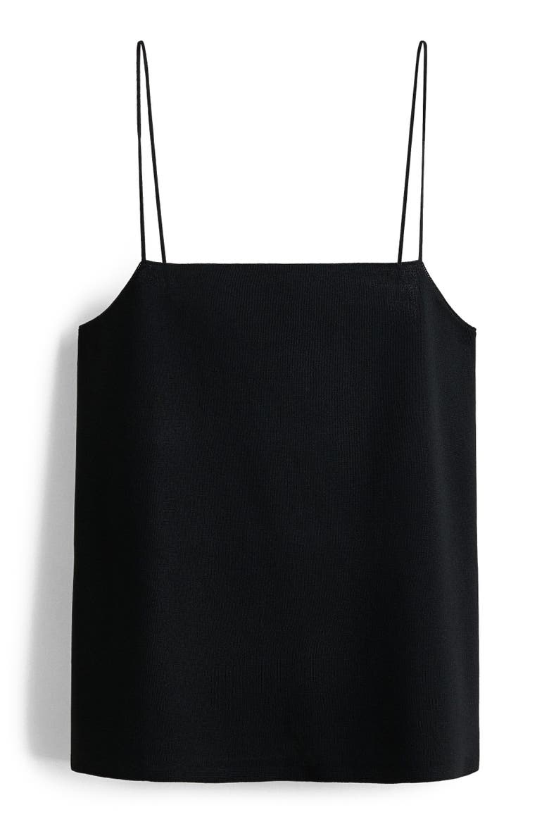Fine-knit Strappy Top, Alternate, color, Black