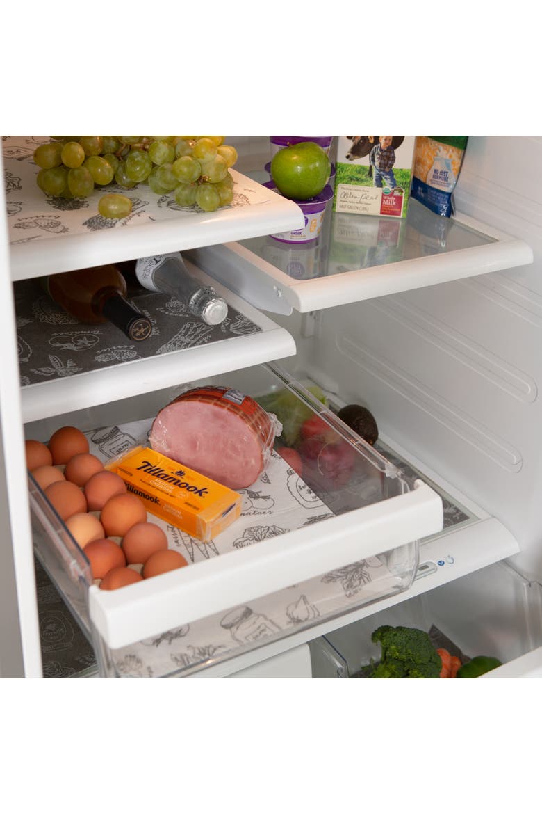 Reusable Market Print Fridge Liner Set/6, Alternate, color, Gray