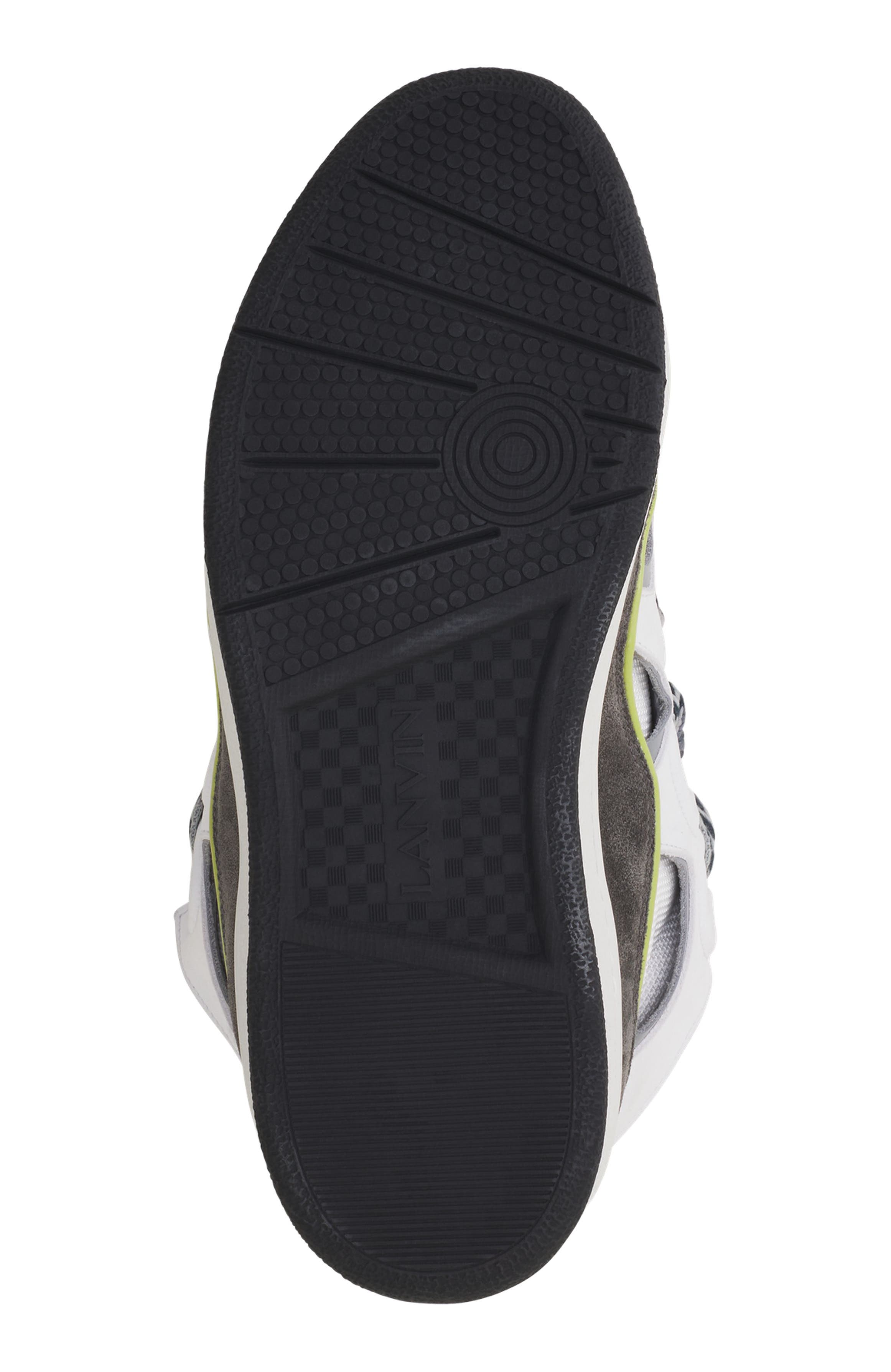 Lanvin Curb Leather Sneakers, Alternate, color, White/Grey