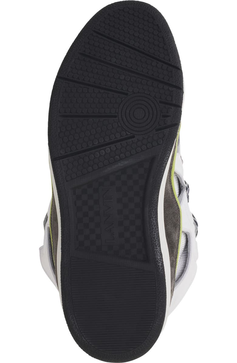 Lanvin Curb Leather Sneakers, Alternate, color, White/Grey